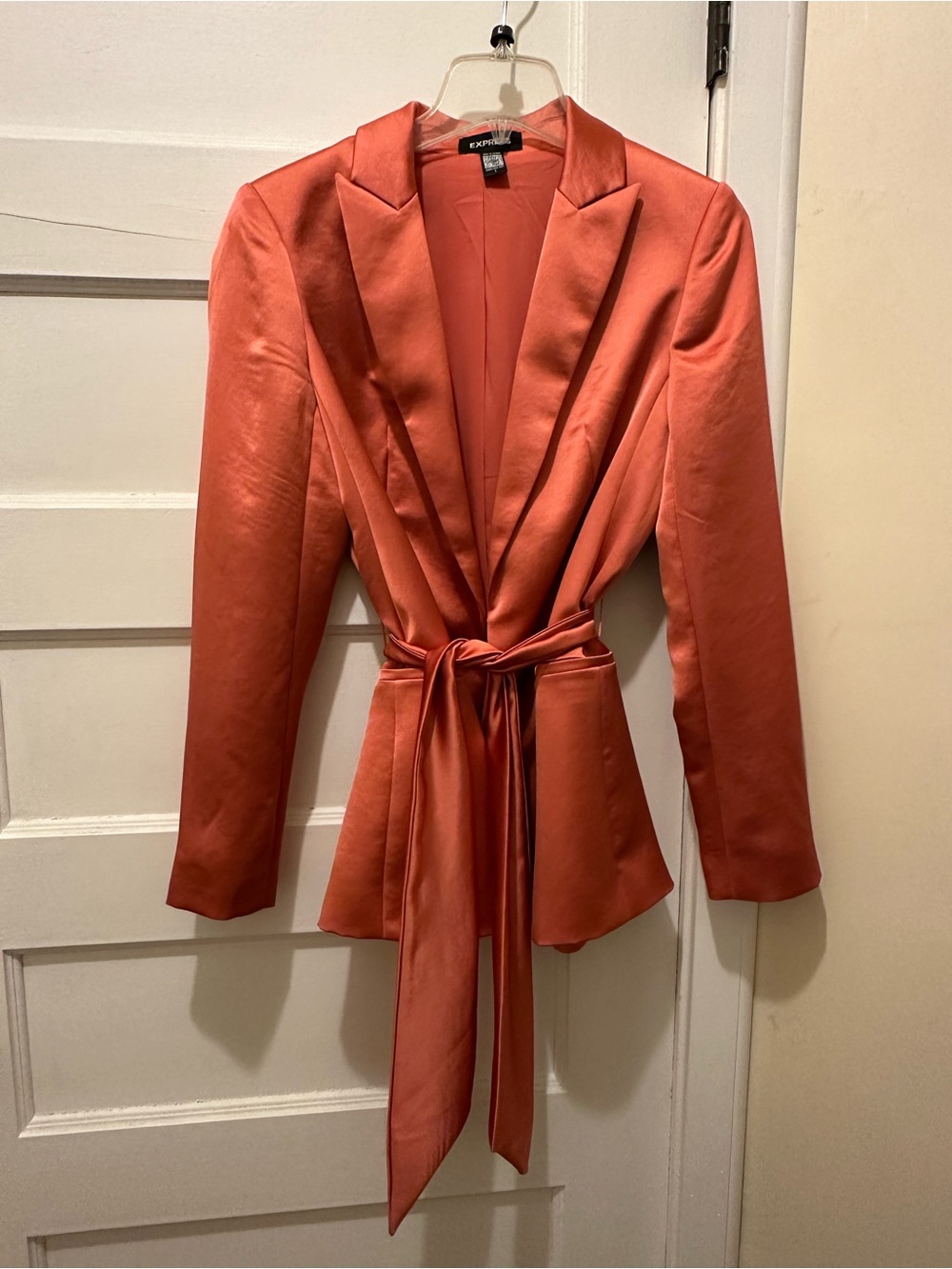 Express | Satin Coral Blazer Jacket | S - Picture 7 of 9